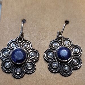 Earrings Sapphire Sterling Silver Elegant Earrings